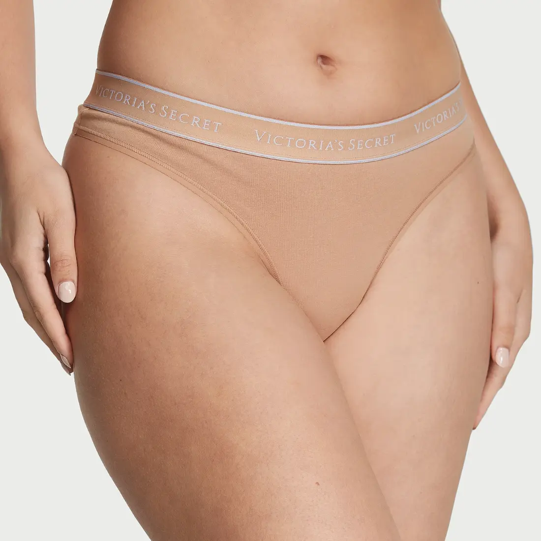 Трусики стрінги Victoria's Secret Logo Cotton Praline
