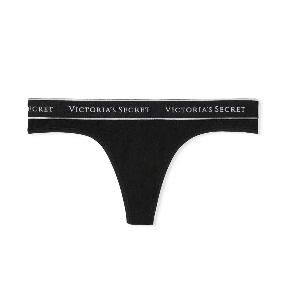 Трусики стрінги Victoria's Secret Logo Cotton Black