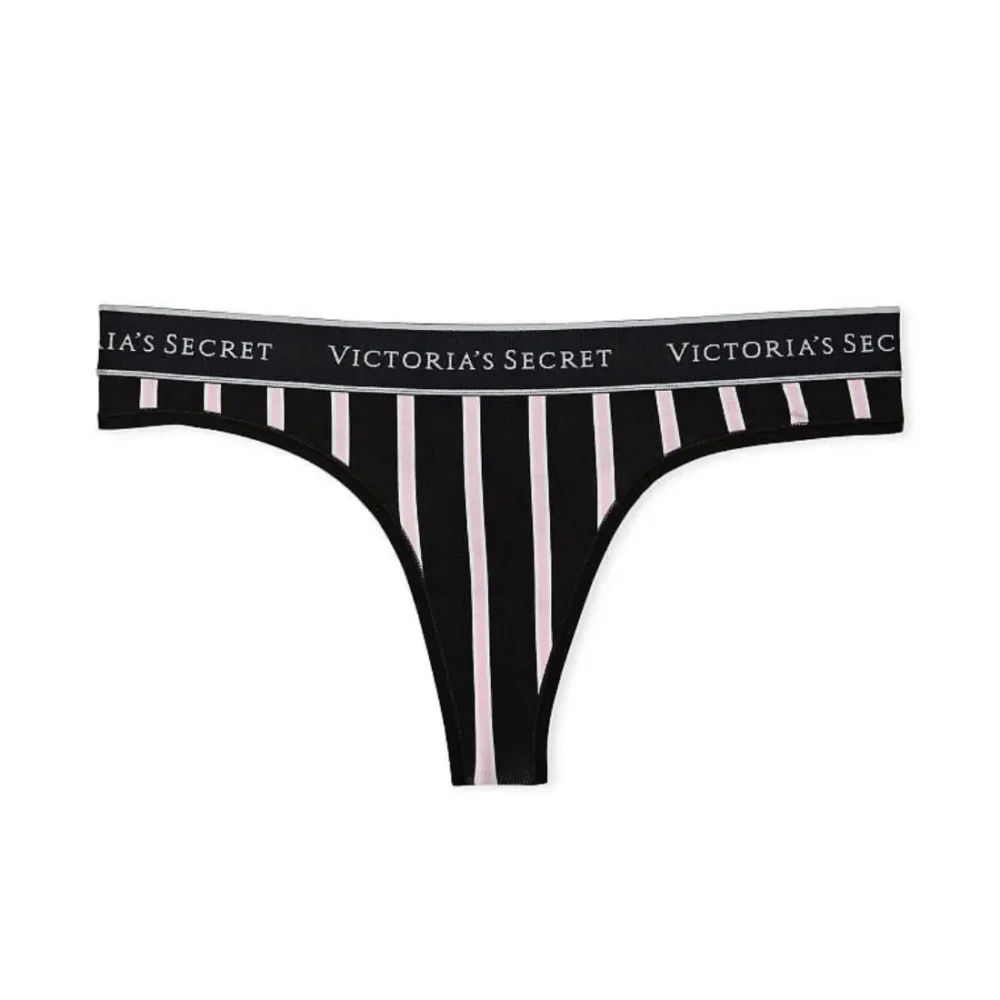 Трусики жіночі Victoria's Secret Logo Cotton Black Stripe