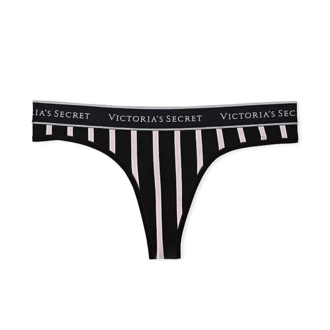 Трусики жіночі Victoria's Secret Logo Cotton Black Stripe