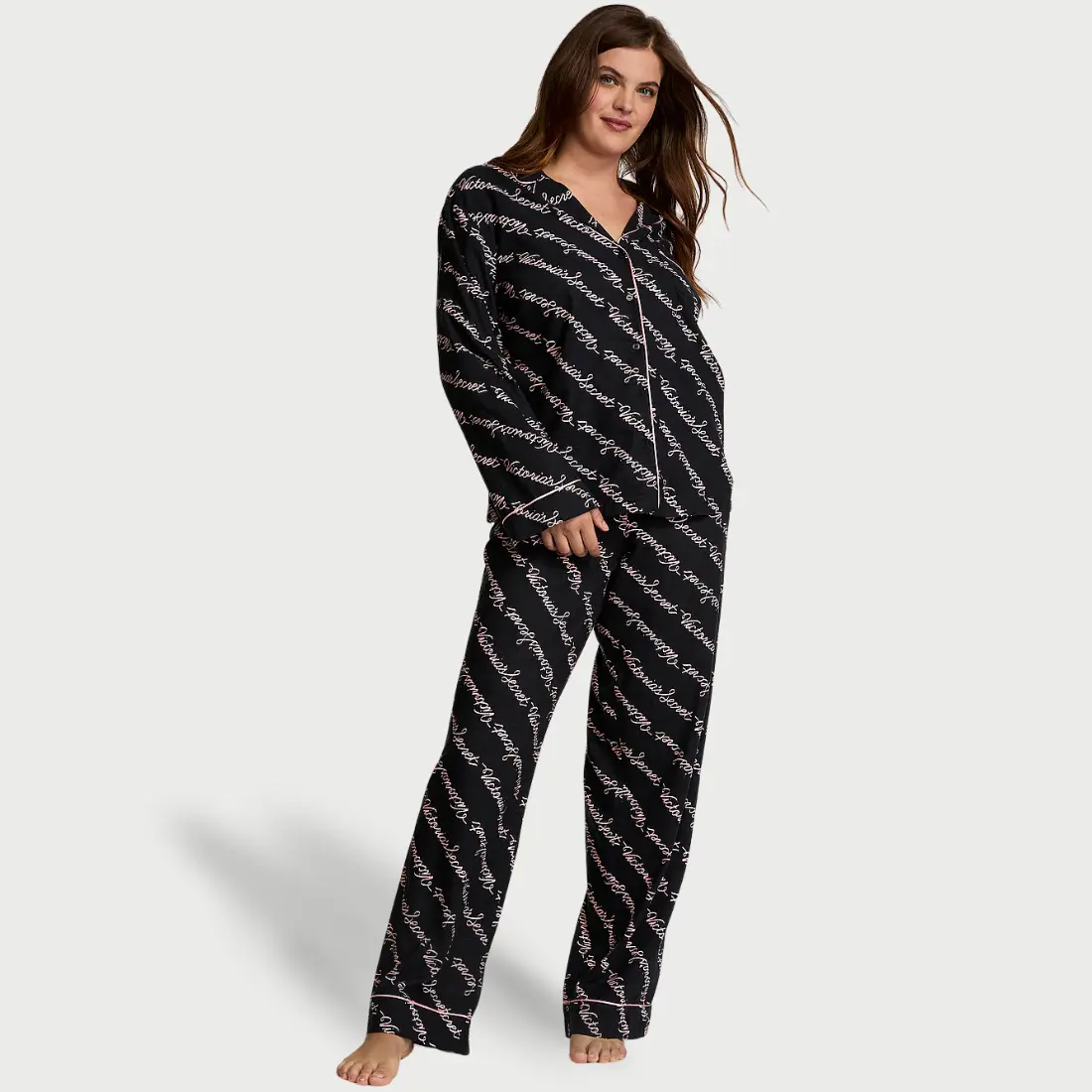 Фланелева піжама Victoria's Secret Ribbon Scripts штани