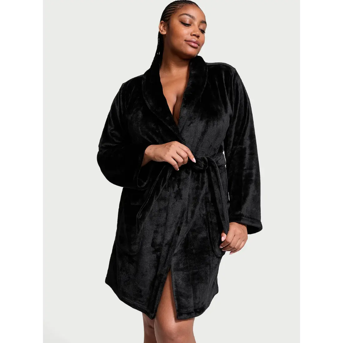 Плюшевий халат Victoria's Secret Cozy Plush Robe Black
