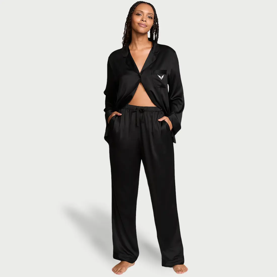 Сатинова піжама Victoria's Secret Black Fashion Show штани