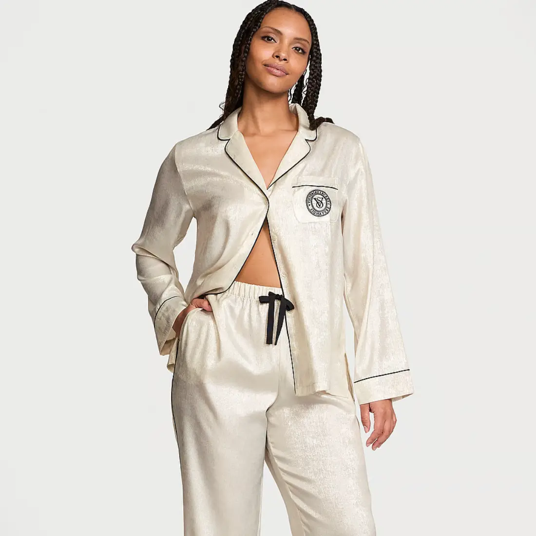 Сатинова піжама Victoria's Secret Print Fashion Show штани