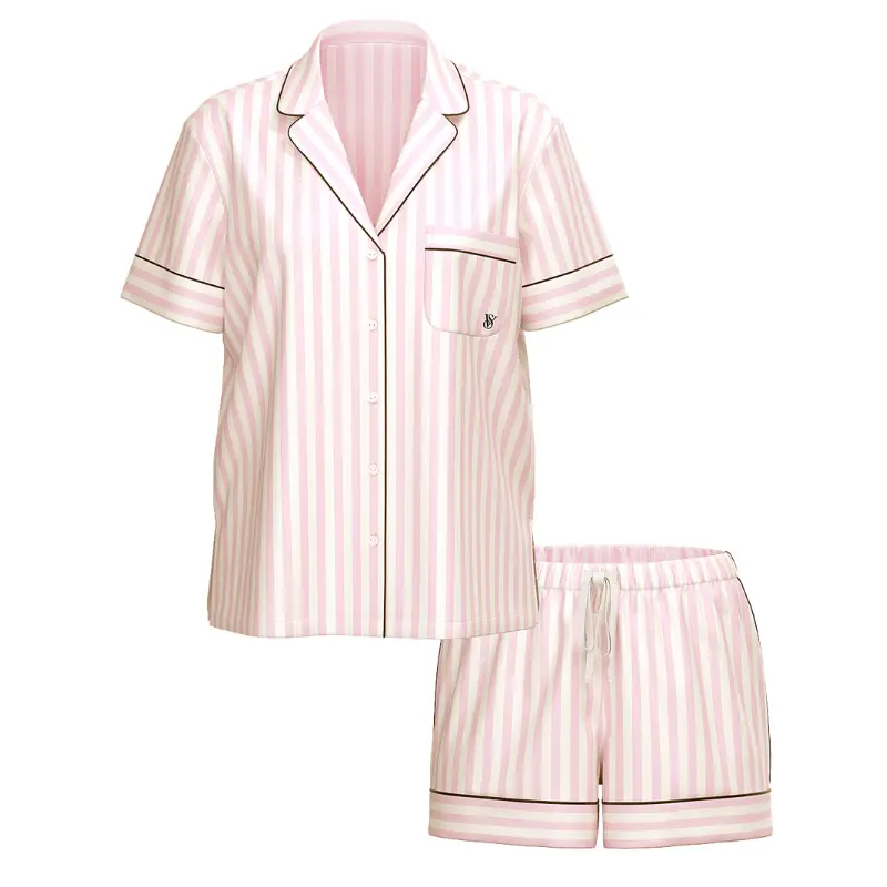 Сатинова піжама Victoria's Secret Pink Iconic Stripes шорти