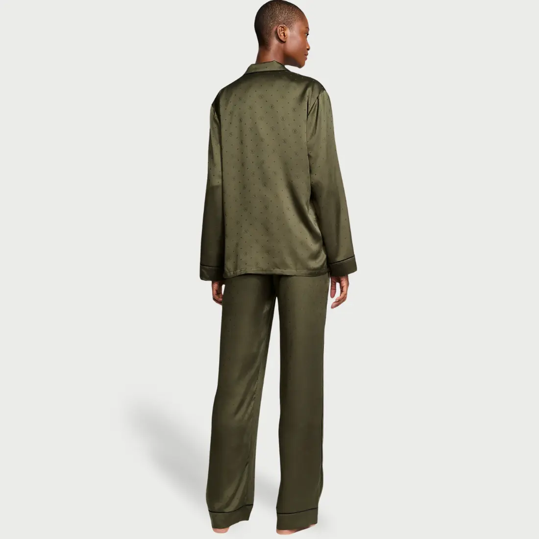 Сатинова піжама Victoria's Secret Casual Olive зі штанами