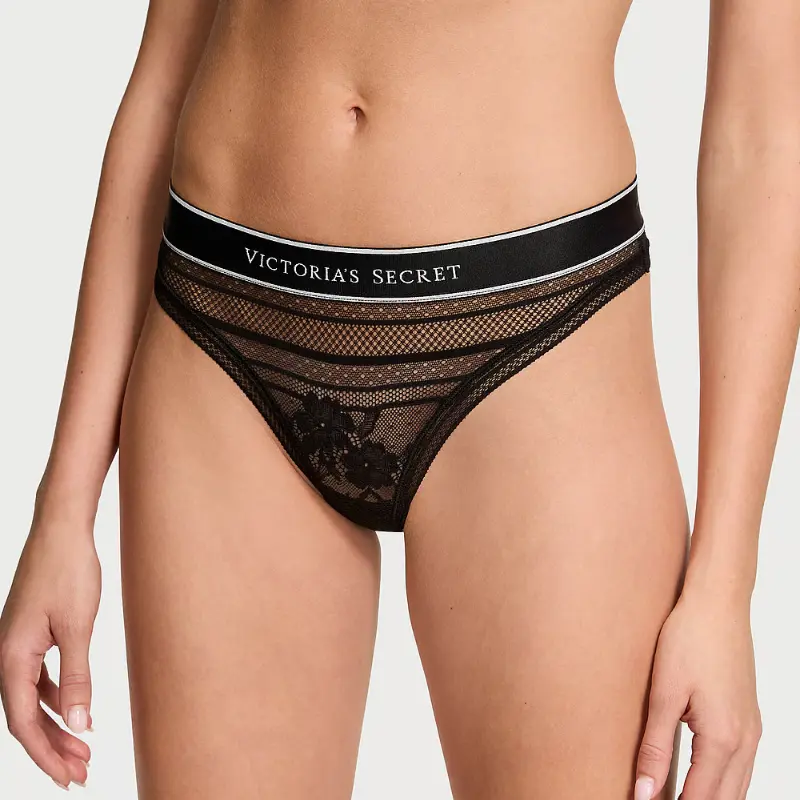Трусики стрінги Logo Lace Thong Black