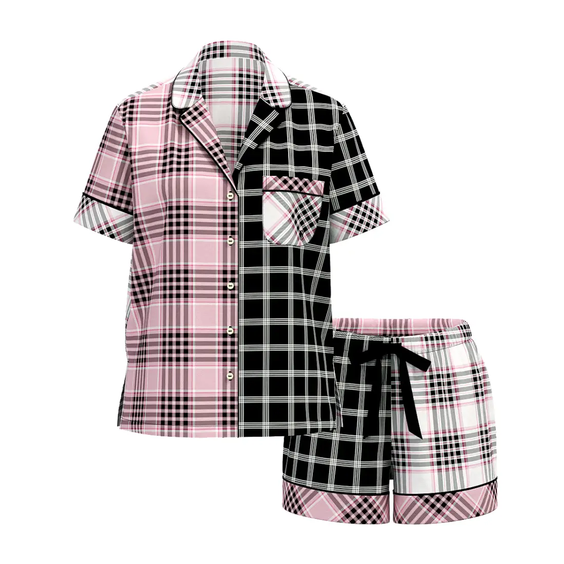 Фланелева піжама Victoria's Secret Pink Black Plaid шорти