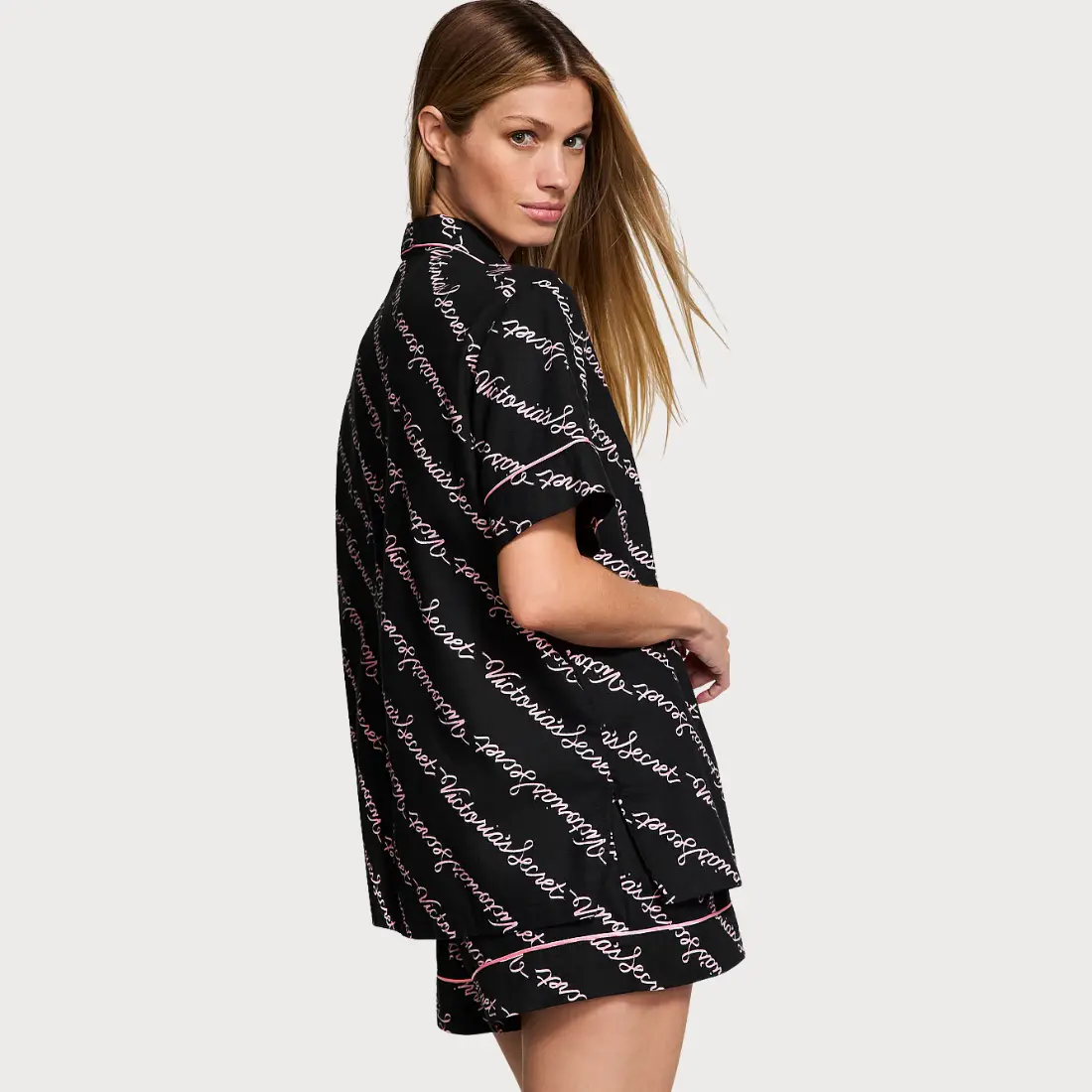 Фланелева піжама Victoria's Secret Ribbon Scripts шорти