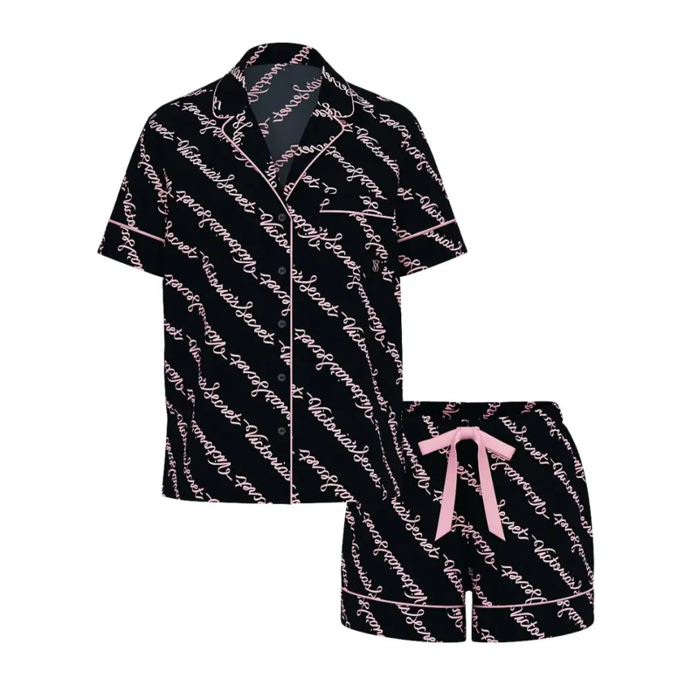 Фланелева піжама Victoria's Secret Ribbon Scripts шорти