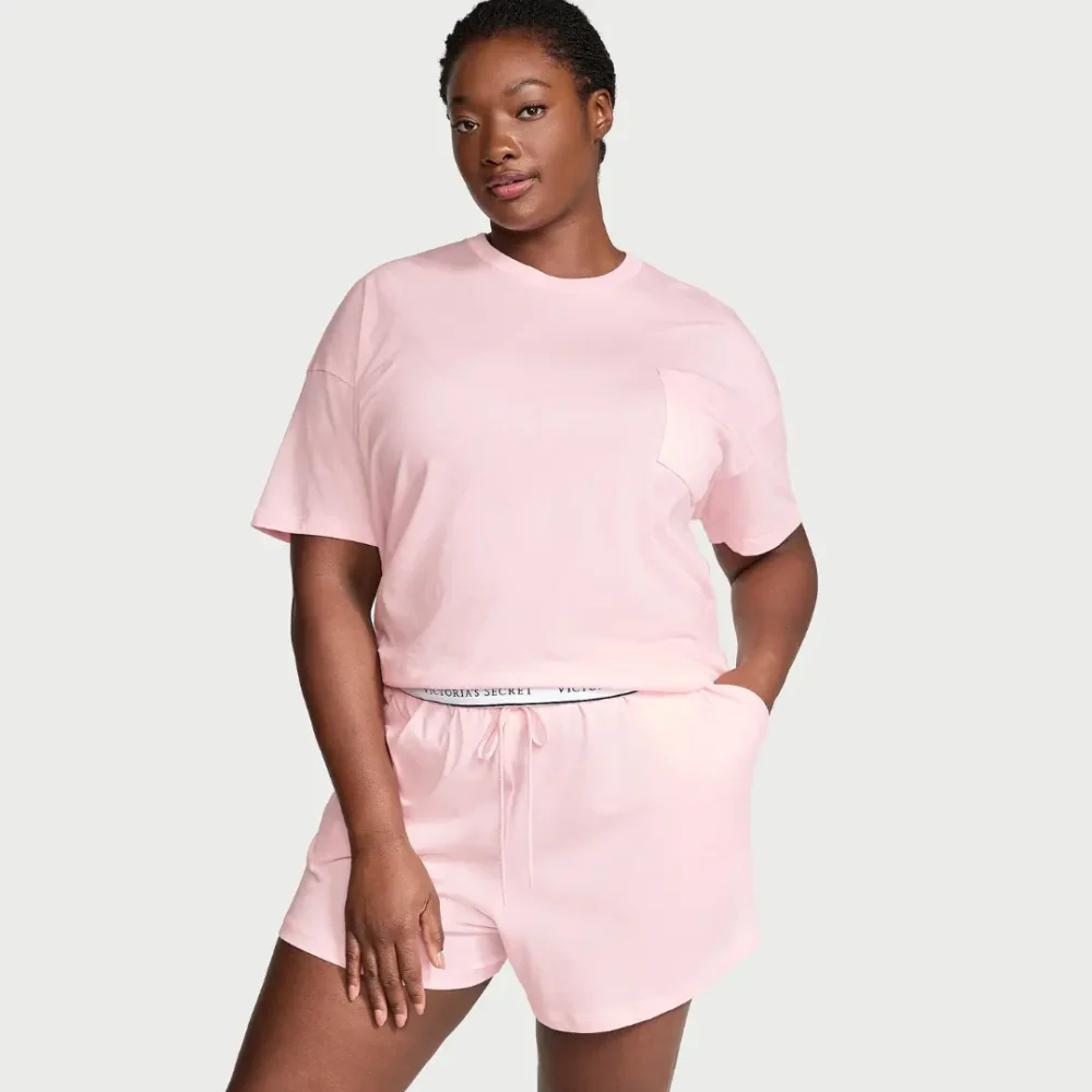 Бавовняна піжама Victoria's Secret Angel Pink з шортами