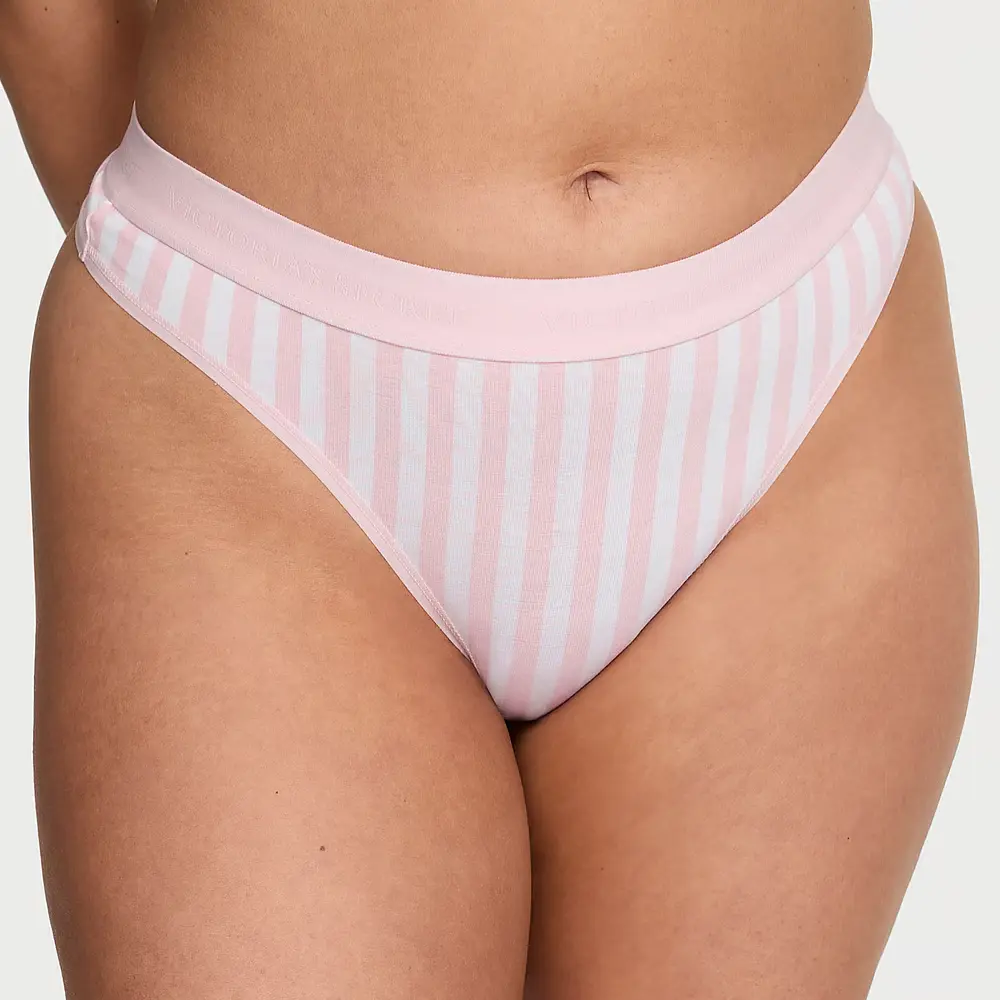 Трусики стрінги Logo Cotton Pretty Blossom Stripes