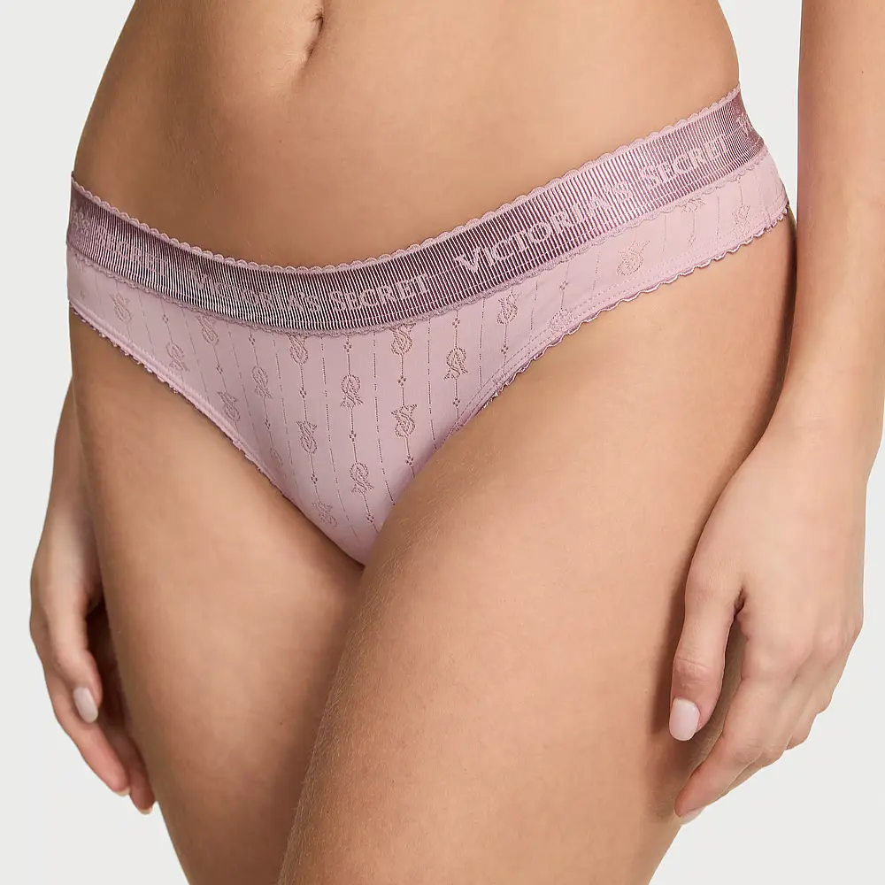 Трусики стрінги Logo Pointelle Violet Pearl