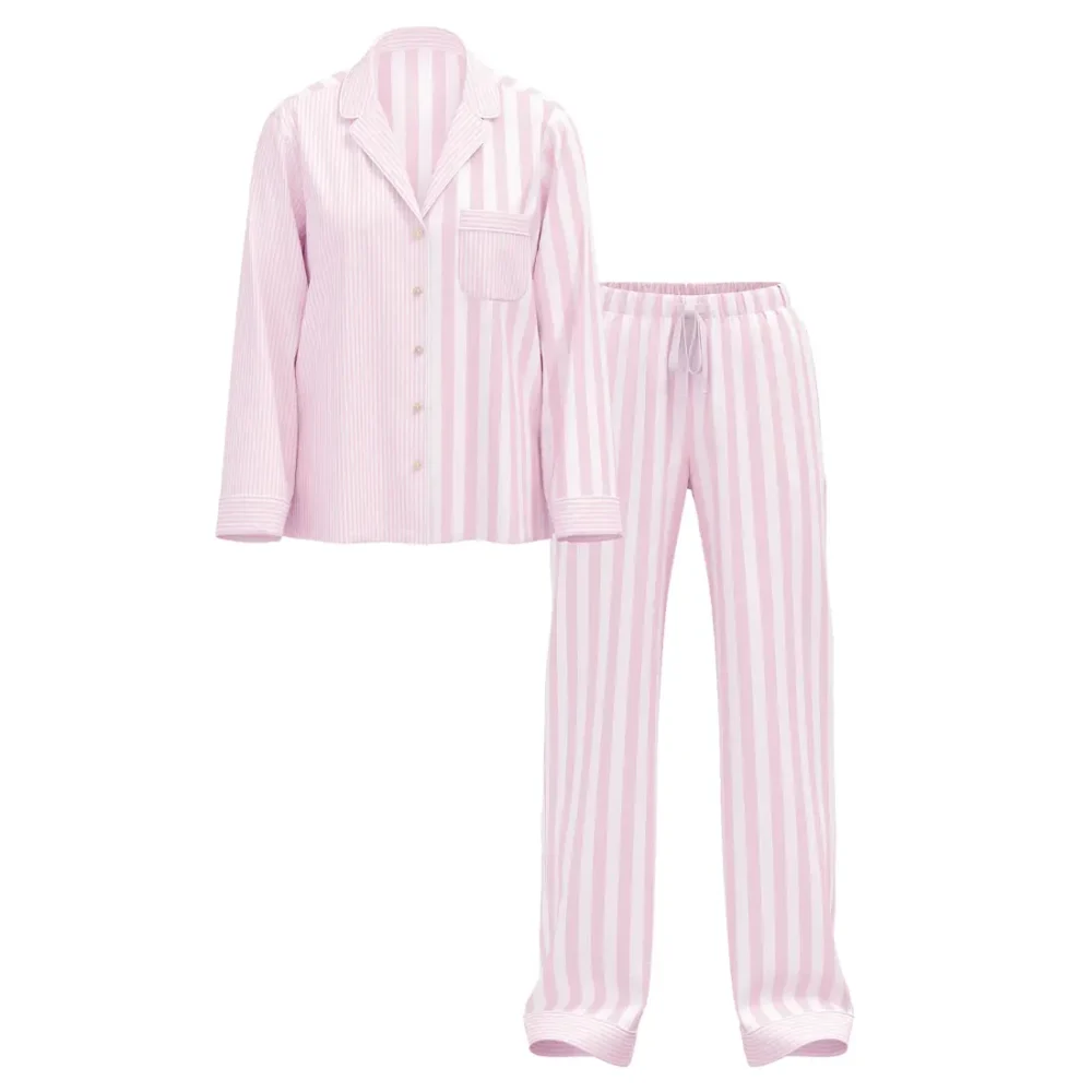 Бавовняна піжама Victoria's Secret Pink Iconic Stripe штани