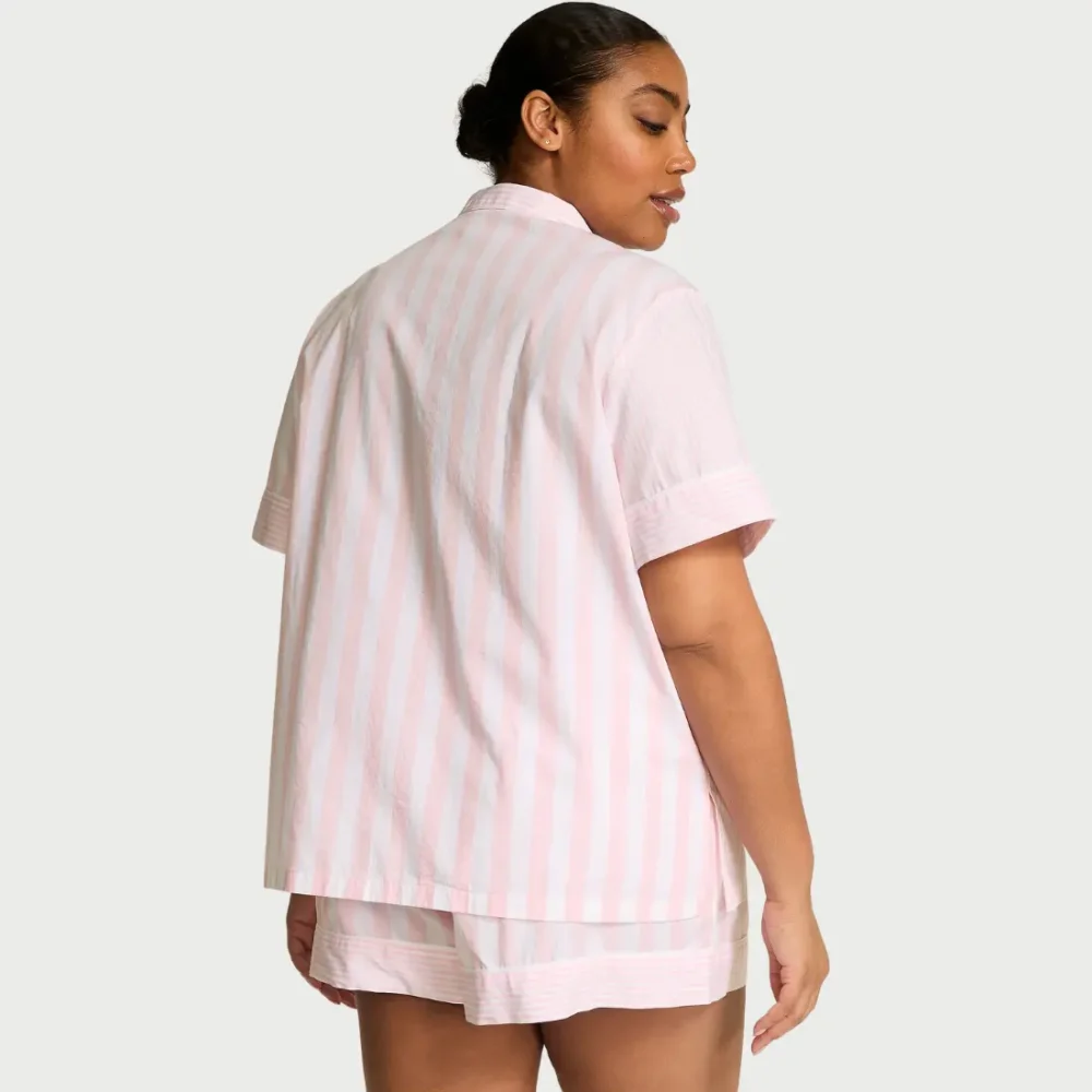 Бавовняна піжама Victoria's Secret Pink Iconic Stripe шорти