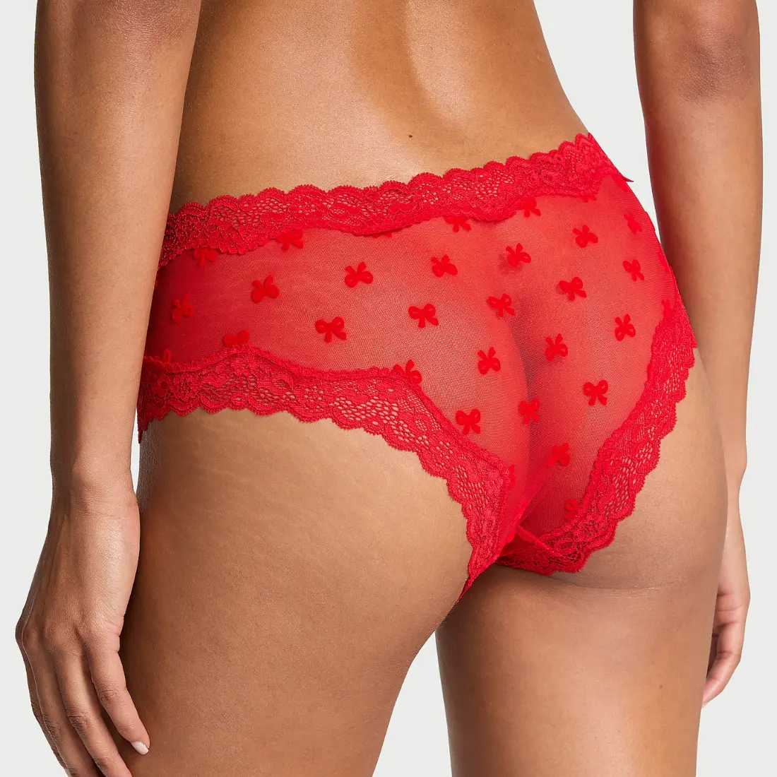 Сітчасті чіки з мереживом Bright Vermillion Bows