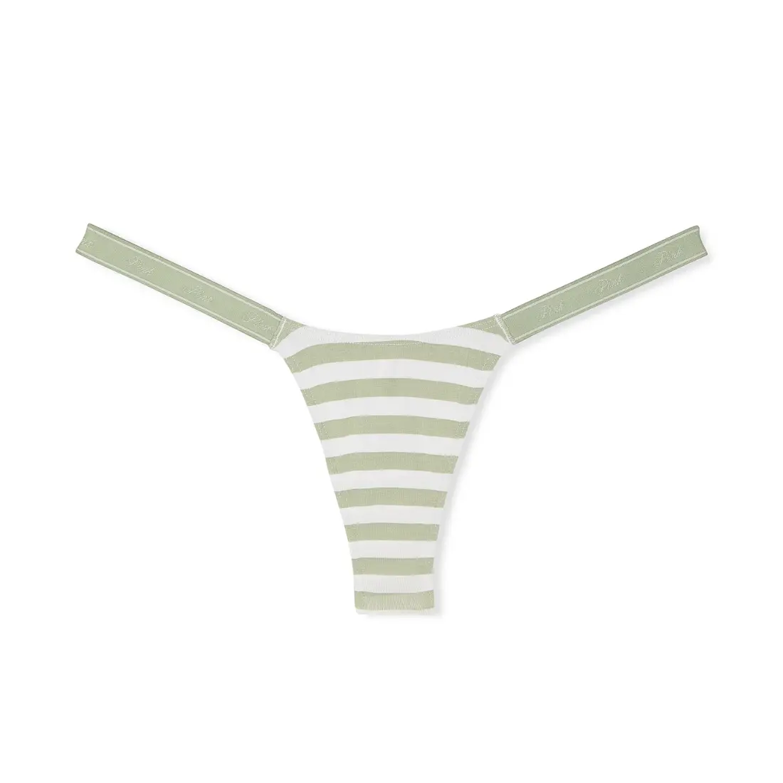 Мікро-стрінги Logo Cotton Green White Stripe