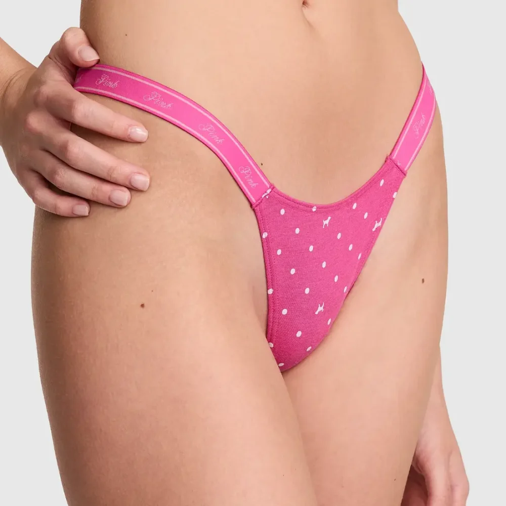 Мікро-стрінги Logo Cotton Pink Dot Dog Print