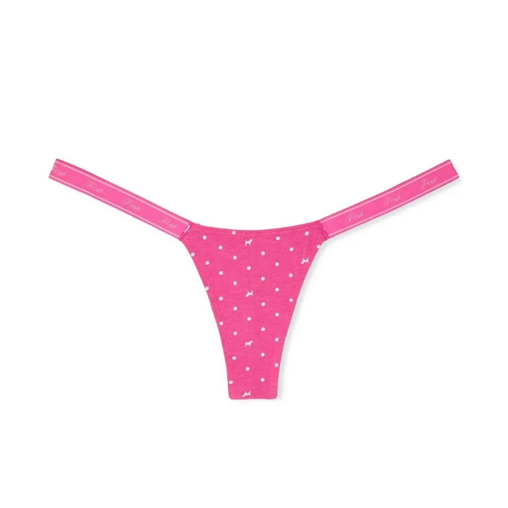 Мікро-стрінги Logo Cotton Pink Dot Dog Print