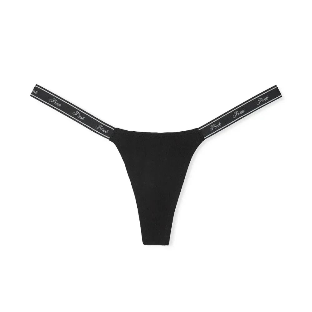 Мікро-стрінги Logo Cotton Black