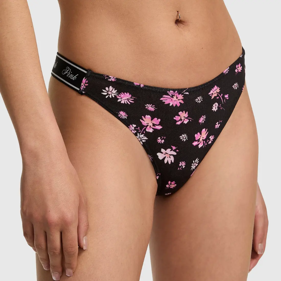 Стрінги Logo Cotton Black Floral