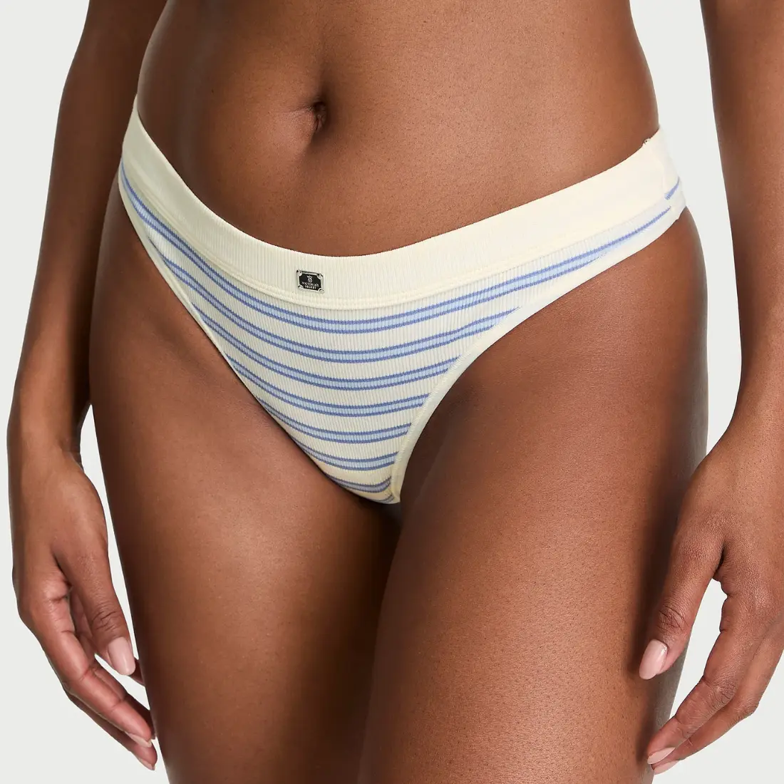 Бавовняні стрінги в рубчик Cream Stripe