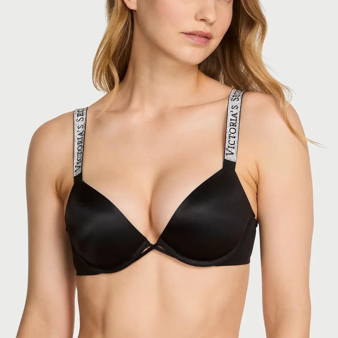 Бюстгальтер пуш-ап Logo Shine Strap Black