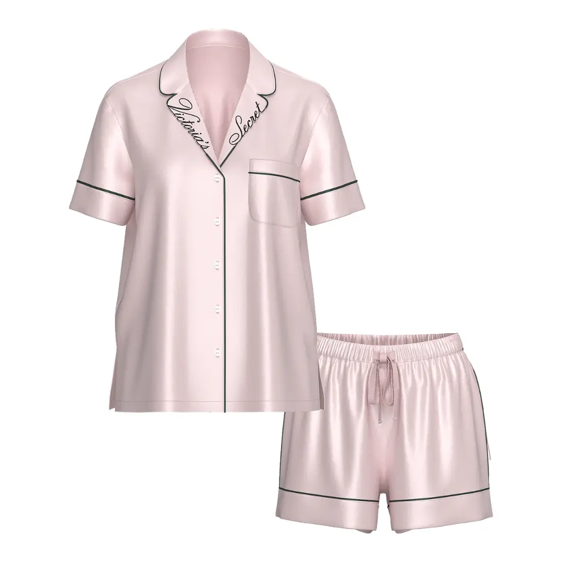 Сатинова піжама Victoria's Secret Angel Pink шорти