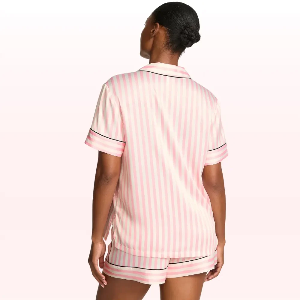 Сатинова піжама Victoria's Secret Stripes VS Print шорти
