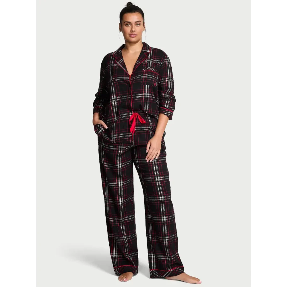 Фланелева піжама Victoria's Secret Black White Red Plaid штани