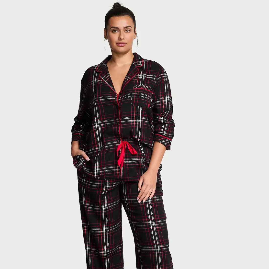 Фланелева піжама Victoria's Secret Black White Red Plaid штани