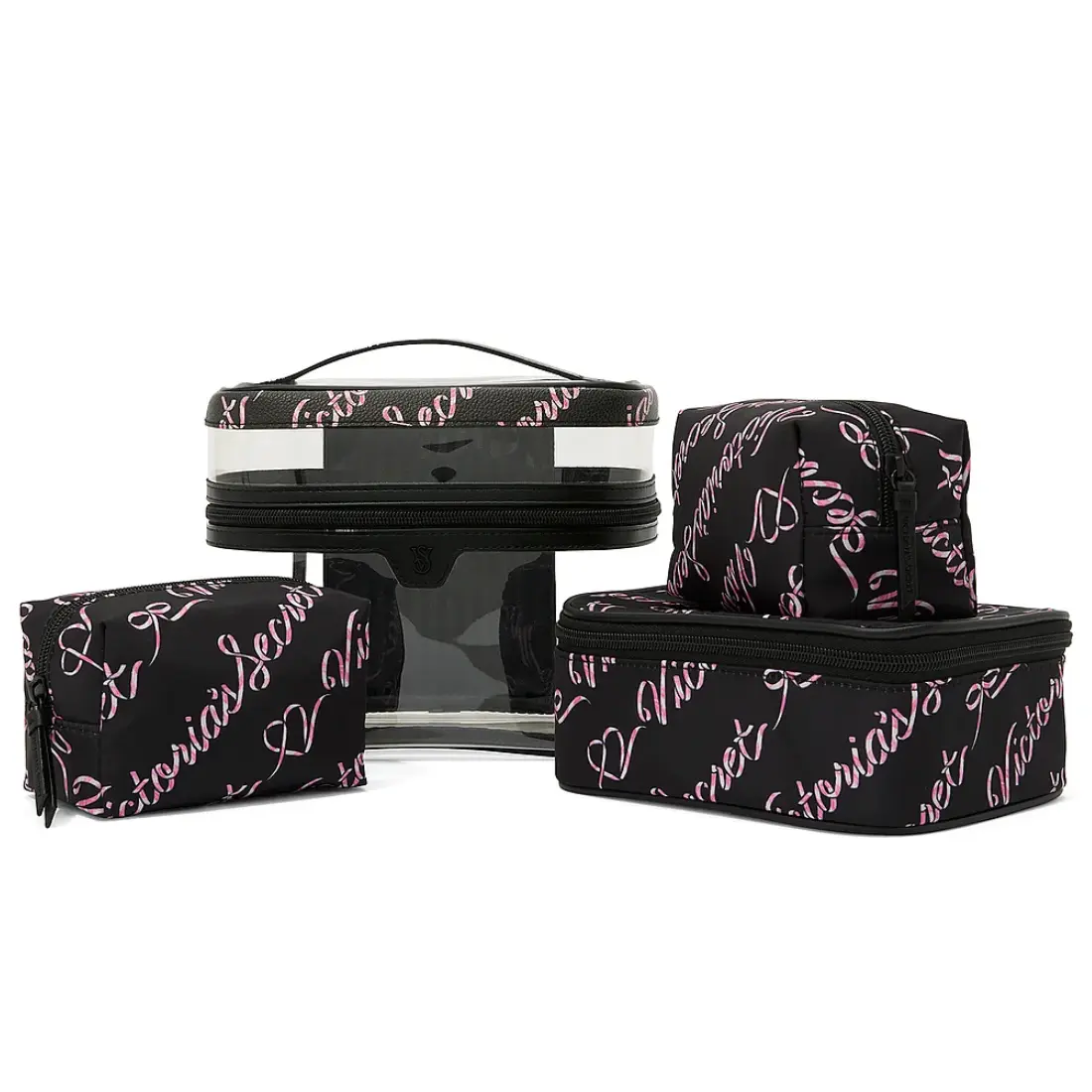 Набір косметичок Victoria's Secret 4 шт. Black Candycane Script