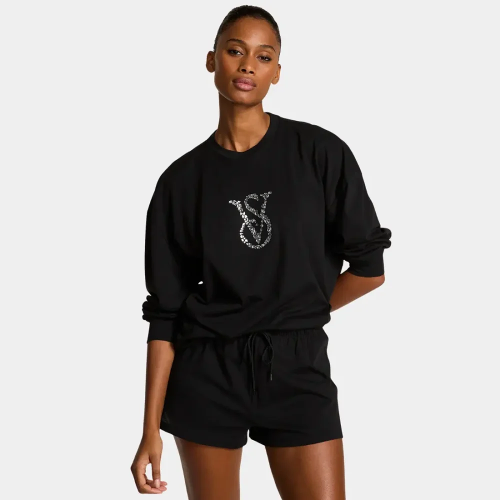 Бавовняна піжама Victoria's Secret Shine Black шорти
