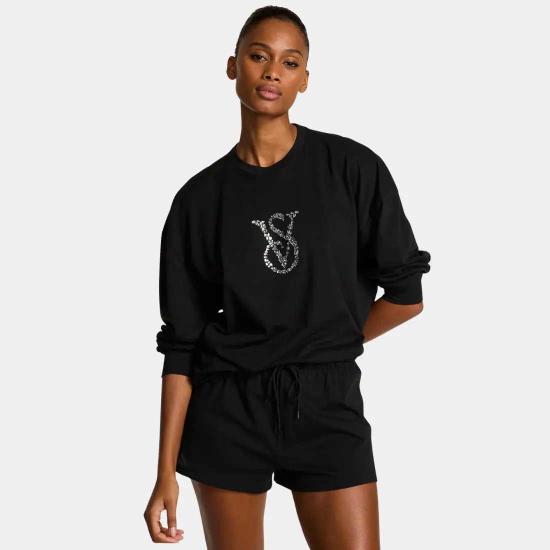 Бавовняна піжама Victoria's Secret Shine Black шорти