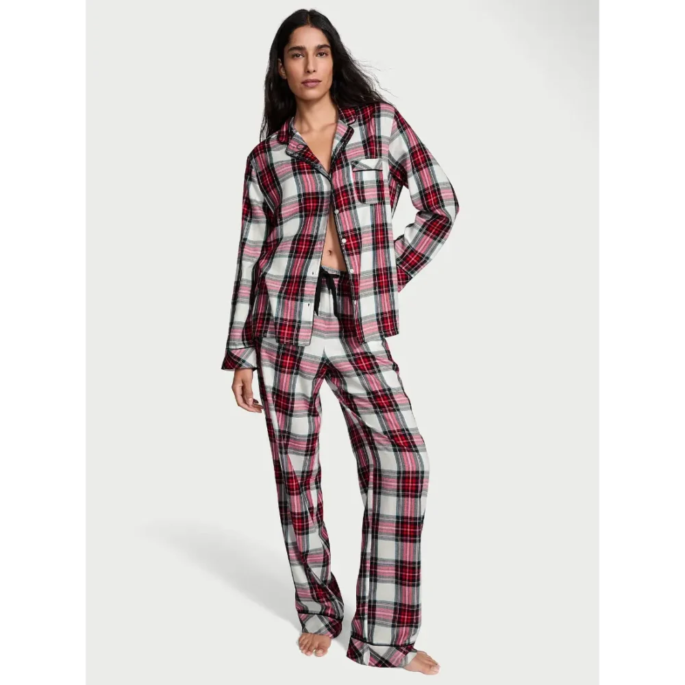 Фланелева піжама Victoria's Secret Cell Plaid VS Print штани