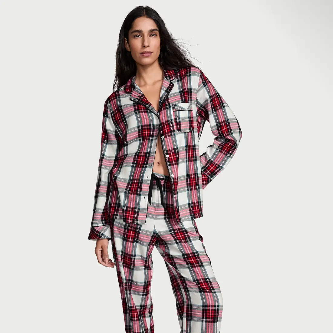 Фланелева піжама Victoria's Secret Cell Plaid VS Print штани