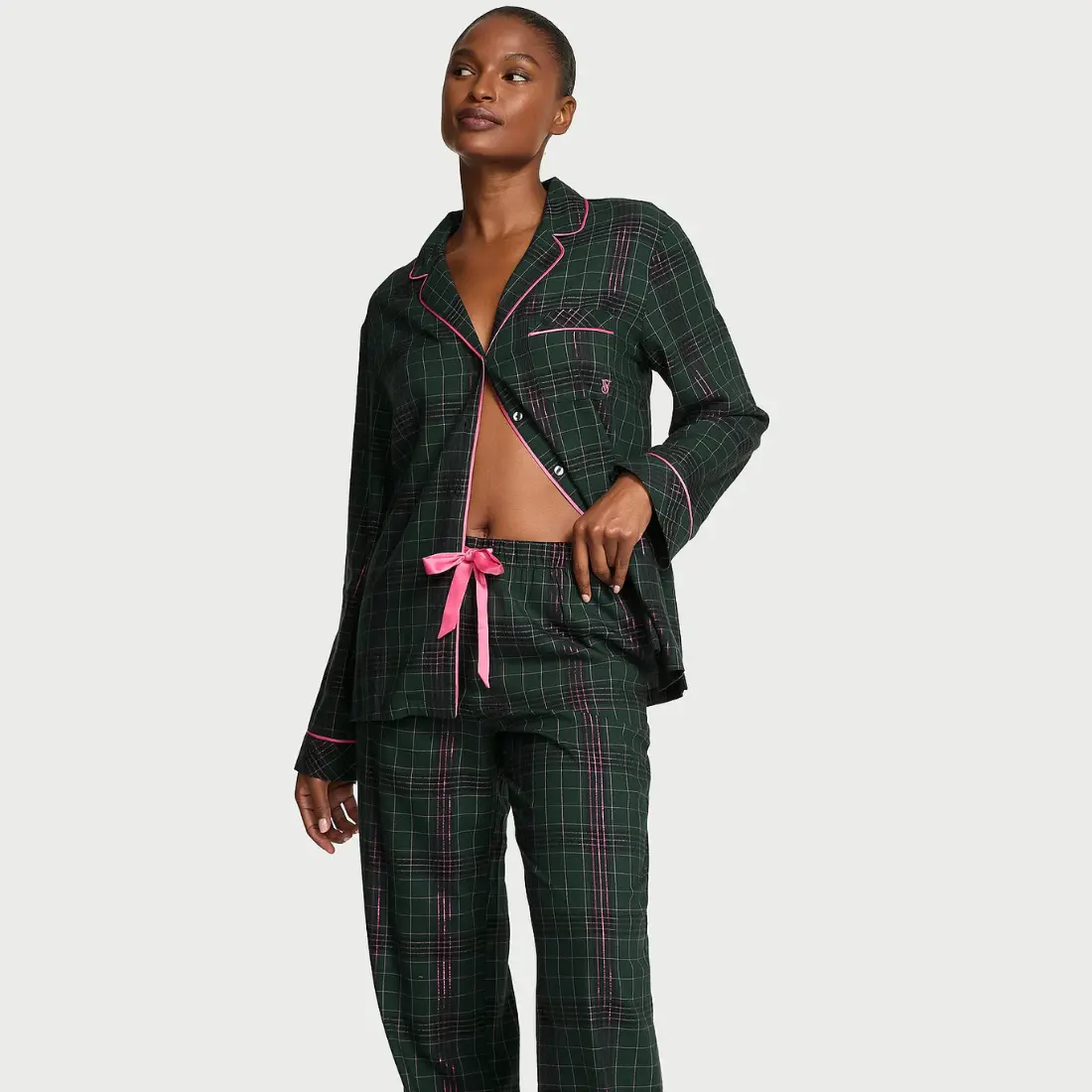 Фланелева піжама Victoria's Secret Clover Green Plaid штани