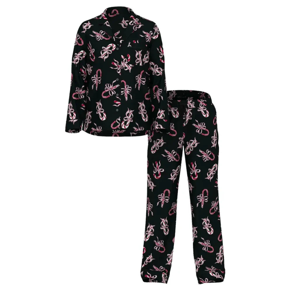 Сатинова піжама Victoria's Secret Black Candy Canes штани