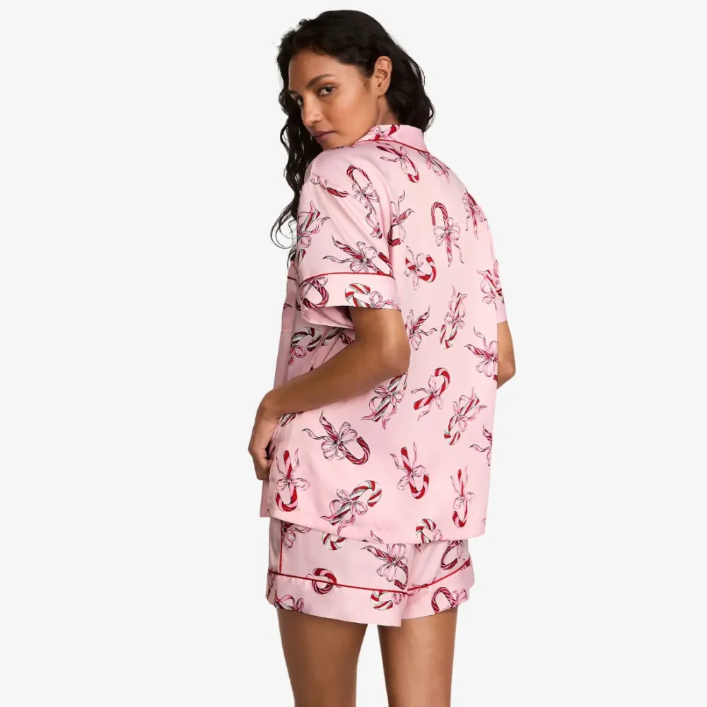 Сатинова піжама Victoria's Secret Candy Canes Print шорти