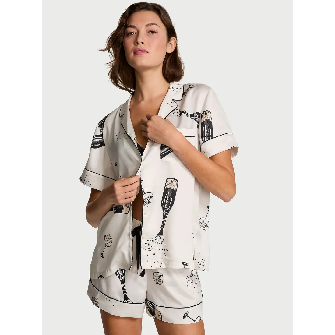 Сатинова піжама Victoria's Secret Champagne Bottles шорти