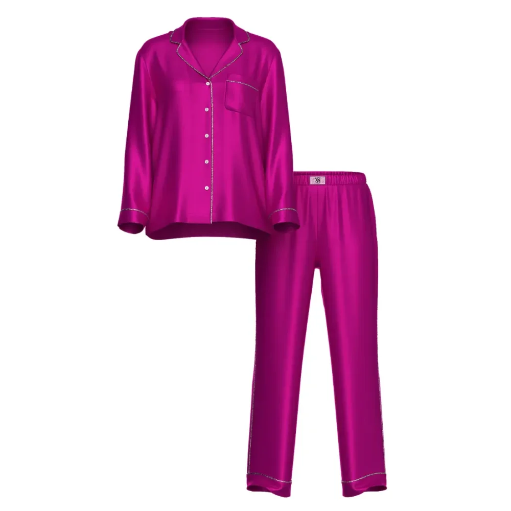 Сатинова піжама Victoria's Secret Signature Shine Purple штани