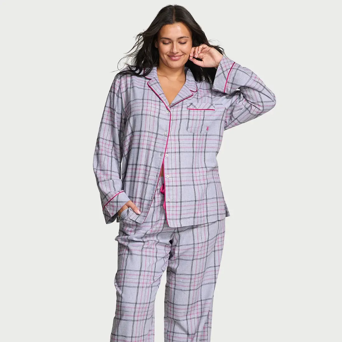 Фланелева піжама Victoria's Secret Hope Lilac Plaid штани