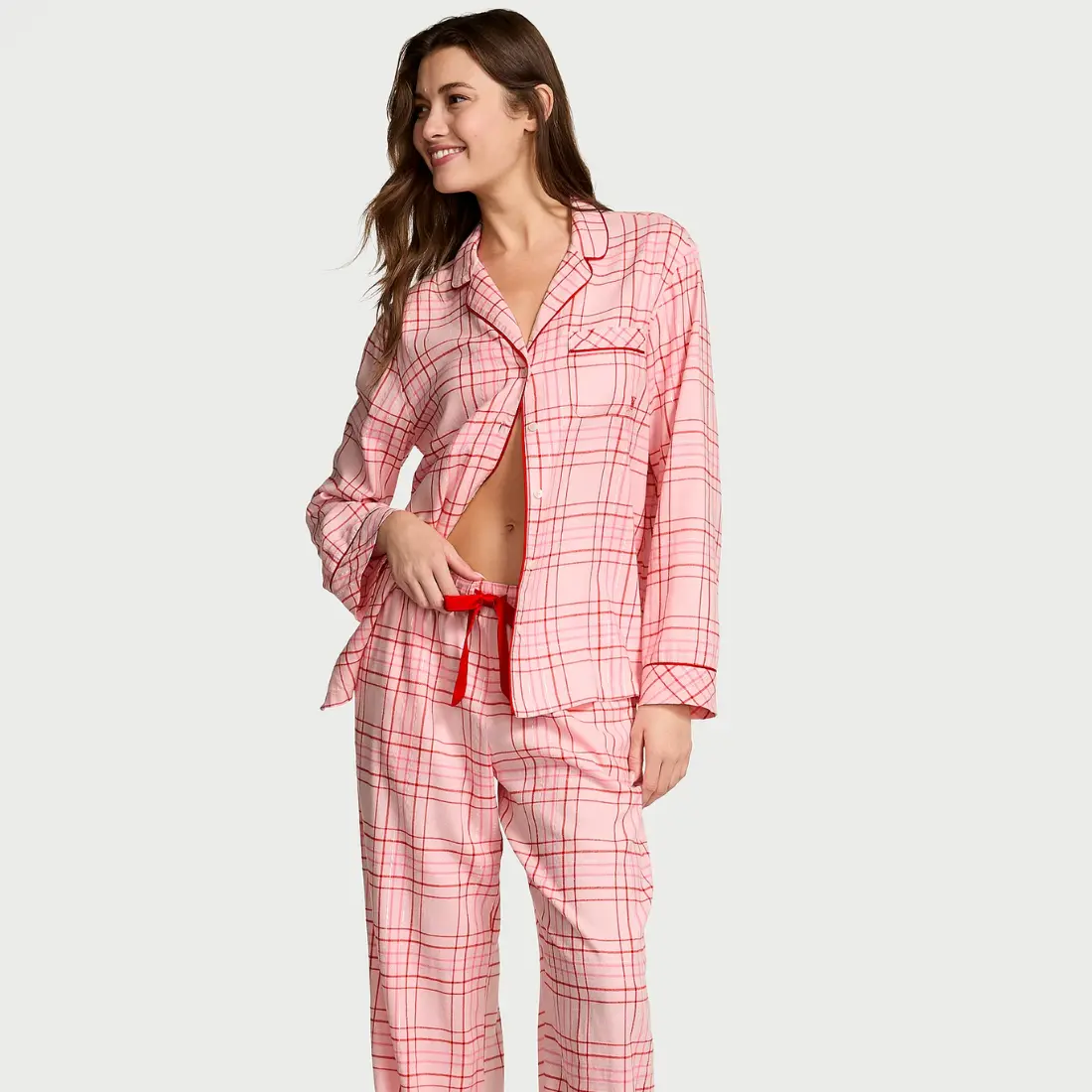 Фланелева піжама Victoria's Secret Red Pink Plaid штани