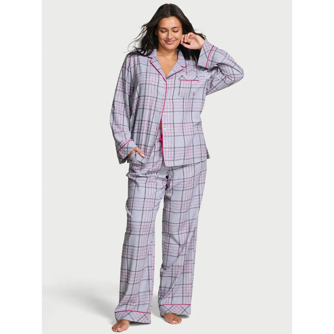 Фланелева піжама Victoria's Secret Hope Lilac Plaid штани