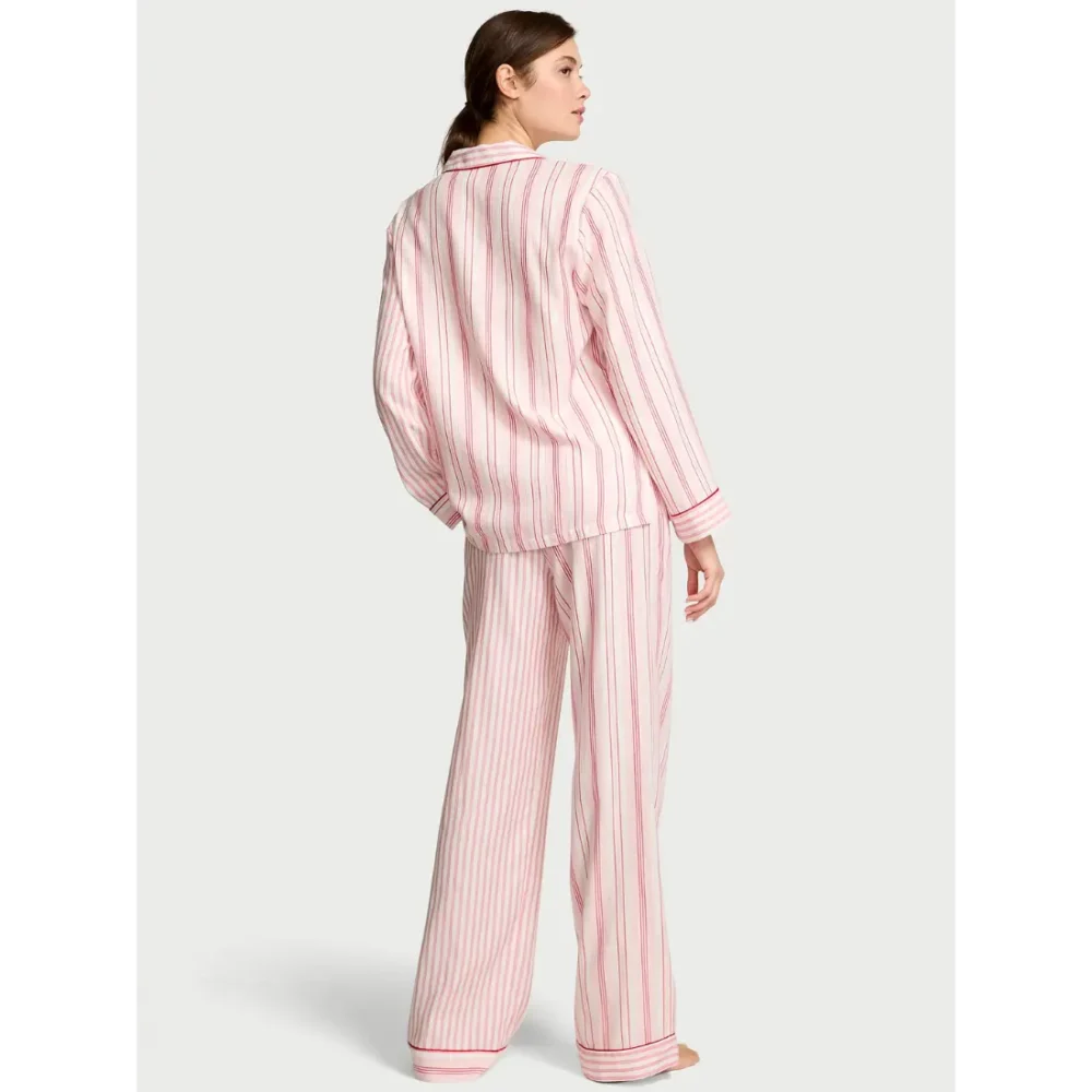 Фланелева піжама Victoria's Secret White Red Stripes штани