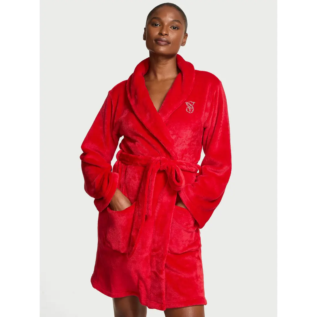 Плюшевий халат Victoria's Secret Cozy Plush Robe Red