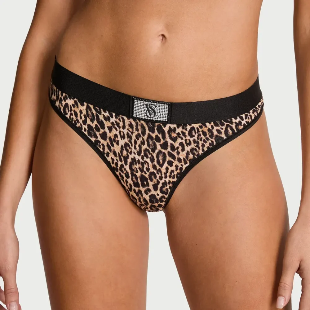 Стрінги жіночі Victoria's Secret Shine Patch Natural Leopard