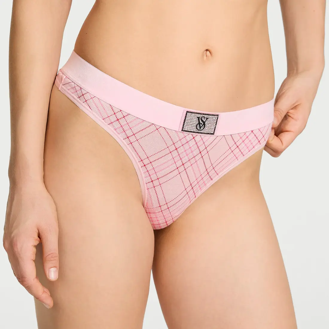 Стрінги жіночі Victoria's Secret Shine Patch Pink Plaid