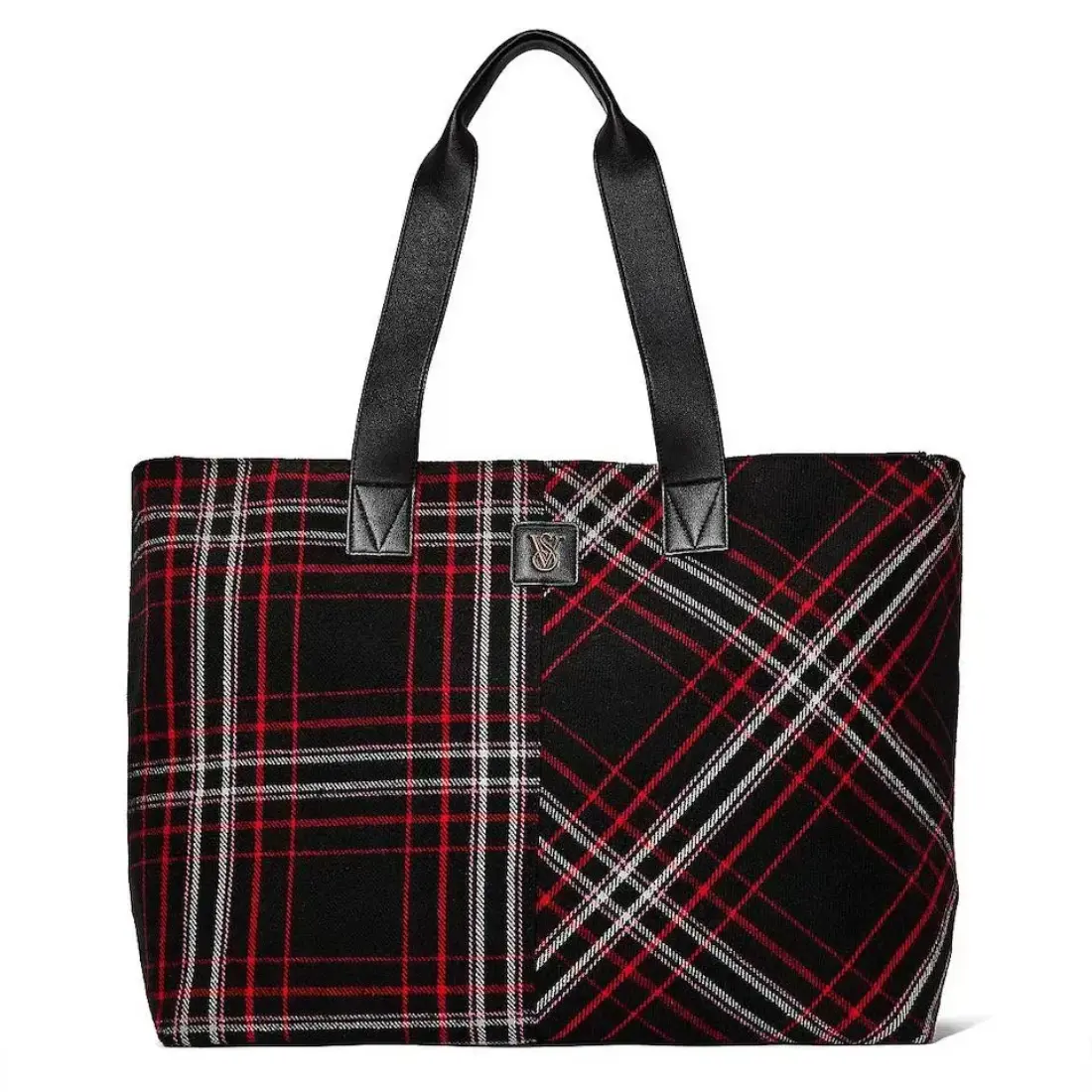 sumka-vs-plaid-tote-black-white-red