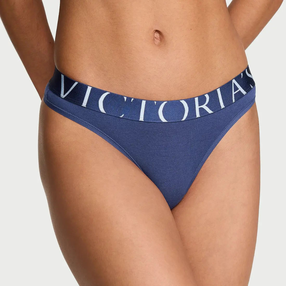 Бавовняні стрінги Victoria's Secret Exploded Logo Ink Blue
